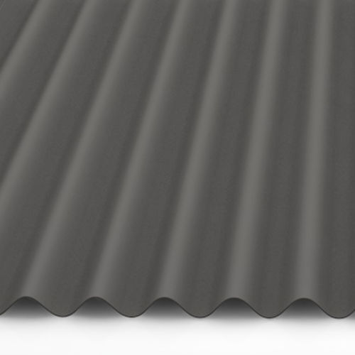 Wellblech 76/18 Stahl Dachprofil  25my Polyester Farbbeschichtung  0,50 mm Stärke graualuminium (RAL 9007) ohne
