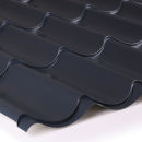Pfannenblech Dachpfanne Optik 0,50 mm Blechstärke 25my Polyester Farbbeschichtung graualuminium (RAL 9007) ohne