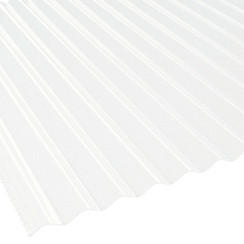 Lichtplatte Polycarbonat Sinus Wabenstruktur 76/18 Stärke 2,8 mm Breite 1,045 m glasklar HAGELSCHLAG GARANTIE