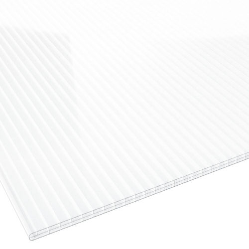 Terrassendach Komplettset mit DUO Verlegeprofil Stegplatte Polycarbonat 16 mm opal 6,12 m 4,00 m