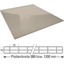 Terrassendach Komplettset mit Mendiger Thermo Verlegeprofil Stegplatte Polycarbonat 16 mm bronze 9,15 m 5,00 m