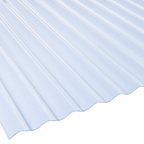 Terrassendach Komplettset Sinusplatte PVC 1,4  mm WHR klarbläulich