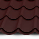 Pfannenblech Typ 2 – 0,63 mm Blechstärke 25µm Polyester Farbbeschichtung rotbraun ( RAL 8012 ) mit Antitropfbeschichtung Typ 700 g/m²