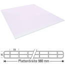 Stegplatte Polycarbonat 16 mm 980 mm breit Cool-Reflect opal-weiß