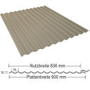 Lichtplatte 76/18 PVC Sinuswelle St&auml;rke 1,2 mm bronze Breite 0,9 m