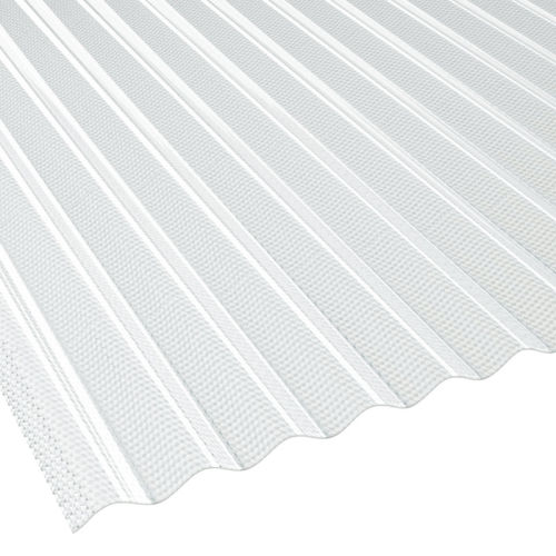 Lichtplatte 76/18 PVC Sinus Wellenprofil Wabenstruktur Stärke 2,5 mm Breite 1,03 m glasklar bläulich 3,50 m