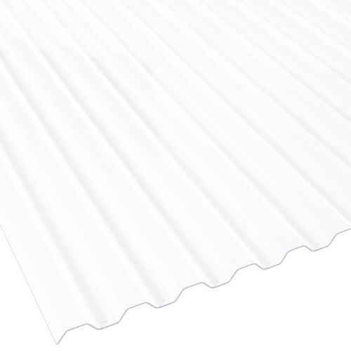 Lichtplatte 76/18 weiß-opal Polycarbonat Spundwand Stärke 0,9 mm Breite 1,265 m 2,00 m