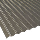 Lichtplatte Polycarbonat Sinus Wabenstruktur 76/18 St&auml;rke 2,8 mm Breite 1,045 m bronze HAGELSCHLAG GARANTIE