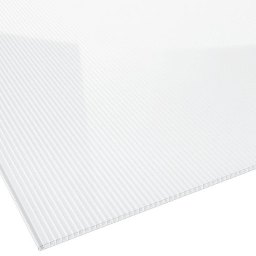 Doppelstegplatte Polycarbonat 10 mm 1050 mm breit glasklar für Terassenbedachung