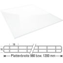 Stegplatte Polycarbonat 16 mm 980 mm breit weiß opal 2,00 m