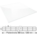 Stegplatte Polycarbonat 16 mm 1200 mm breit weiß opal 3,50 m