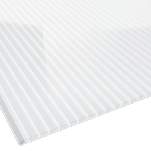 Stegplatte Polycarbonat 16 mm 980 mm breit glasklar beidseitiger UV Schutz 2,00 m