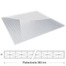 Stegsiebenfachplatte Polycarbonat 25 mm 980 mm breit glasklar 2,00 m