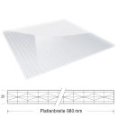 Stegsiebenfachplatte Polycarbonat 25 mm 980 mm breit opal