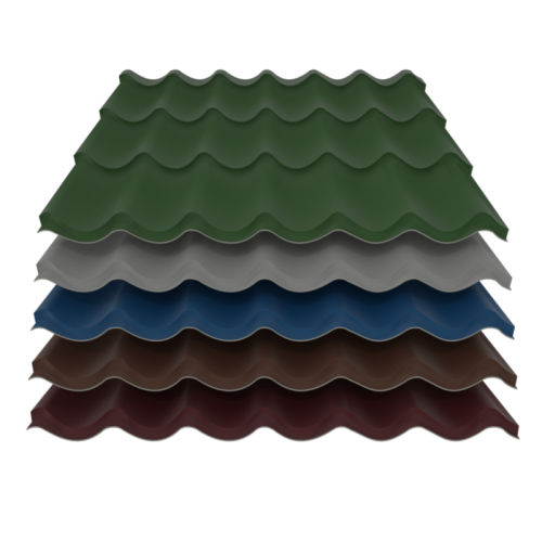 Pfannenblech Dachpfanne Optik 0,50 mm Blechstärke 25my Polyester Farbbeschichtung