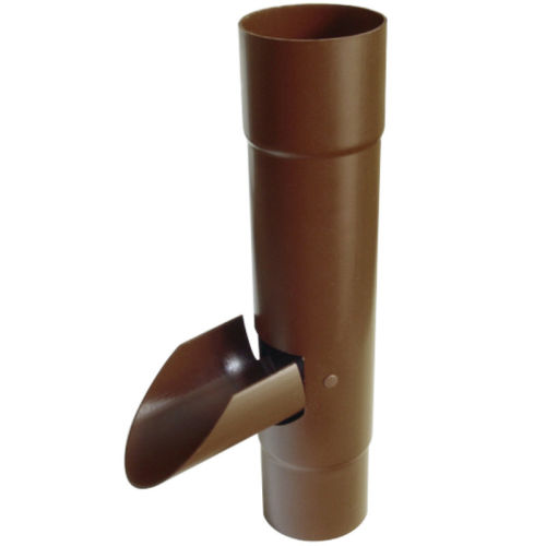 Regenwasserfänger 90mm für 125 mm Kunststoff Dachrinne Braun