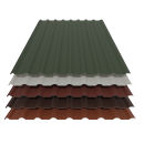Trapezblech 20/138 Stahl Dachprofil 25my Polyester Farbbeschichtung 0,75 mm Stärke Rotbraun (RAL 8012) ohne