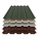 Trapezblech 35/207 Stahl Dachprofil 25my Polyester Farbbeschichtung 0,75 mm Stärke Weißaluminium (RAL 9006) ohne