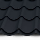 Pfannenblech Dachpfanne Optik 0,50 mm Blechstärke 25my Polyester Farbbeschichtung anthrazitgrau (RAL 7016) ohne