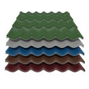 Pfannenblech Dachpfanne Optik 0,50 mm Blechstärke 25my Polyester Farbbeschichtung rotbraun ( RAL 8012 ) ohne