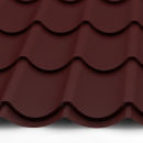 Pfannenblech Dachpfanne Optik 0,50 mm Blechstärke 35my Mattpolyester Farbbeschichtung rot (RAL 3009 ) ohne