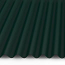 Aluminium Wellblech 76/18 Dachprofil 0,7 mm Stärke 25my Polyester Farbbeschichtung 0,7 mm - moosgrün (RAL 6005) mit Antitropfbeschichtung Typ 1000 g/m²