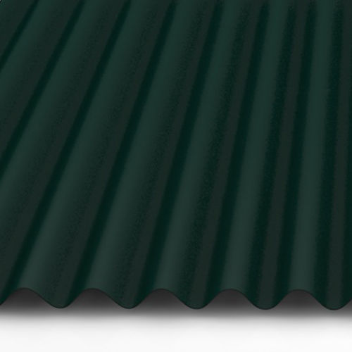 Aluminium Wellblech 76/18 Wandprofil - 25my Polyester Farbbeschichtung - 0,7 mm Stärke moosgrün (RAL 6005)